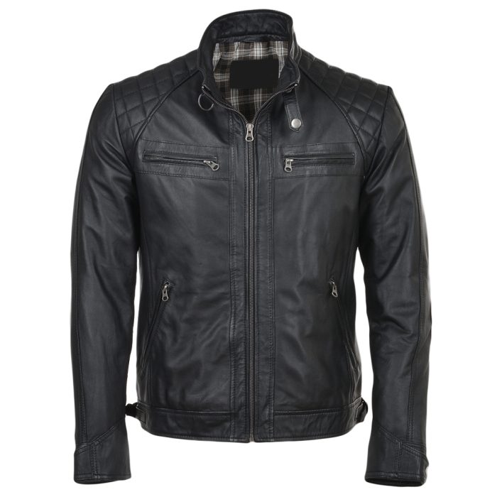 Leather varsity jacket