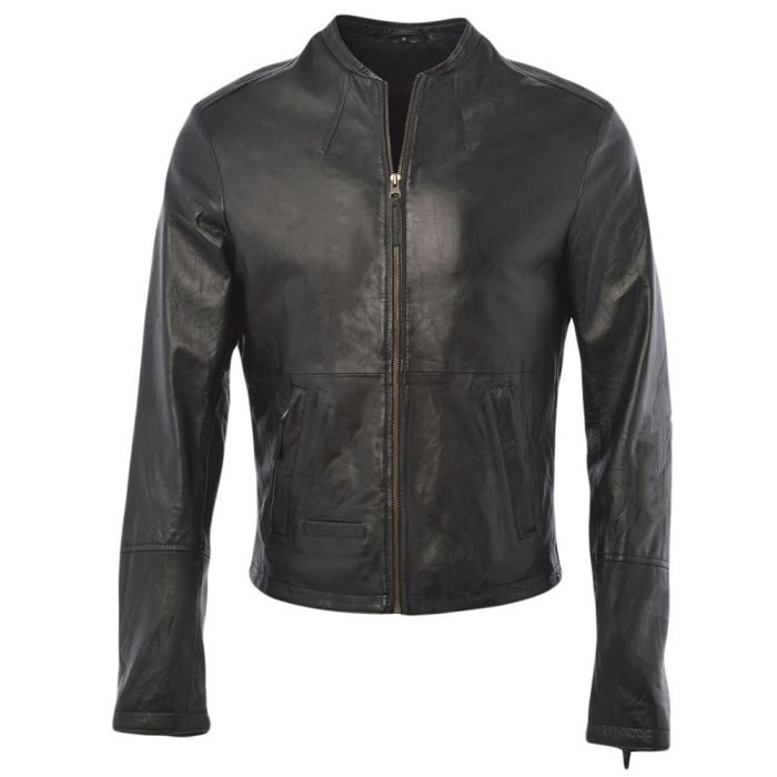 Black leather jacket mens